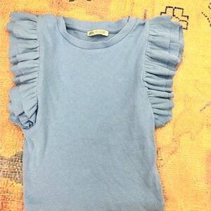 Zara Blue Ruffle Top
Size XS